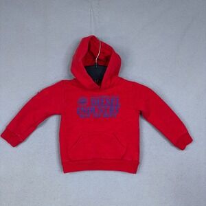 Diesel Hoodie Kids 24M Red Solid Logo Graphic Pullover Streetwear
